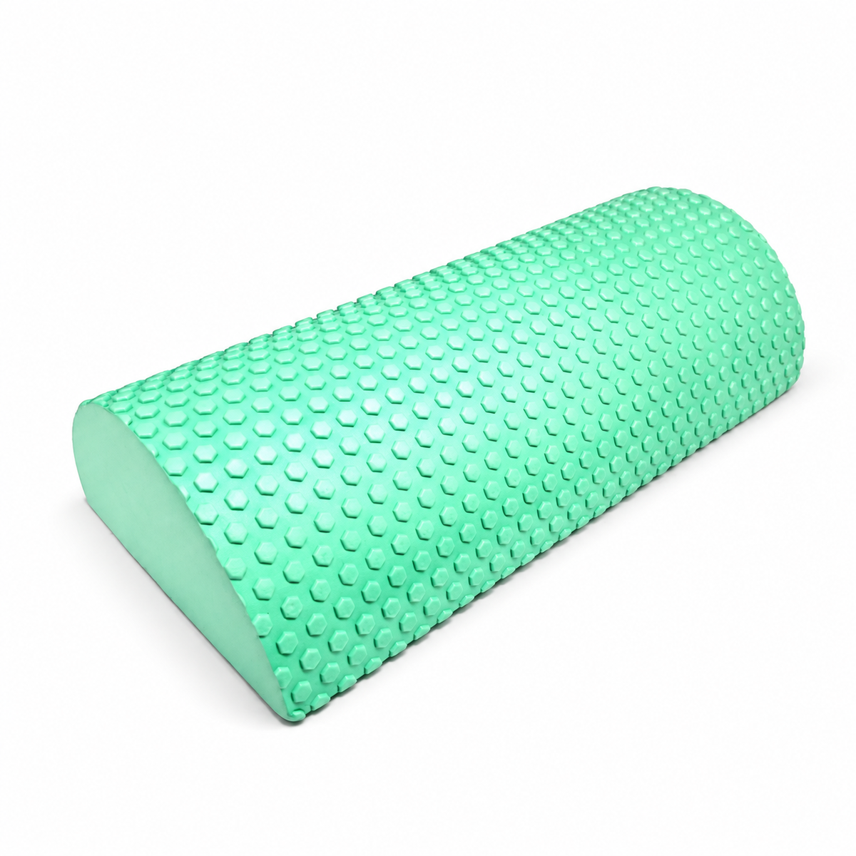 Green FANLU 30 cm half-round EPP foam roller on a white background